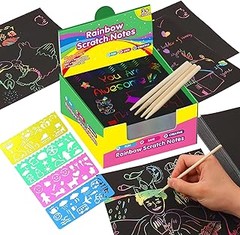 Manualidades simples para niños con cartulina negra para rascar