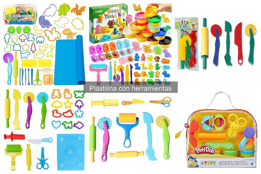 Actividades educativas con plastilina y herramientas infantiles