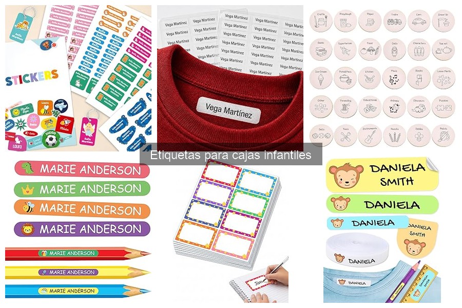 Comparativa de etiquetas reutilizables y desechables para cajas infantiles