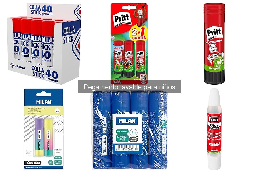 Comparativa de pegamento lavable y otros tipos para niños