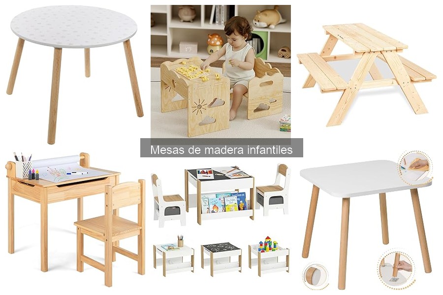 Opiniones sobre mesas de madera infantiles Kesper y HOMCOM