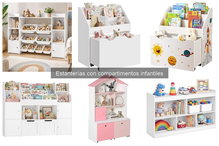 Tipos de estanterías con compartimentos infantiles para organizar
