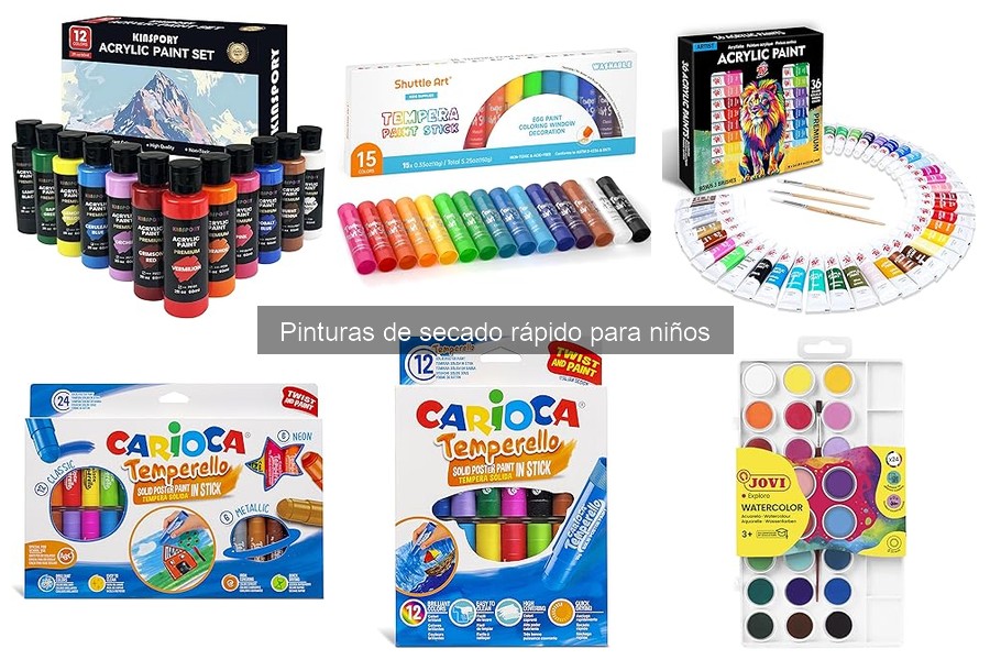 Tipos de pinturas de secado rápido para niños: Guía completa